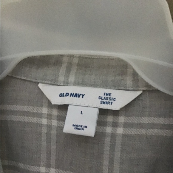 Classic grey/white soft plaid button down L - Picture 2 of 2